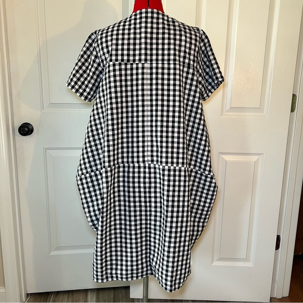 Dubgee by Whoopi Cacoon Dress Black & White Check - Picture 4 of 8